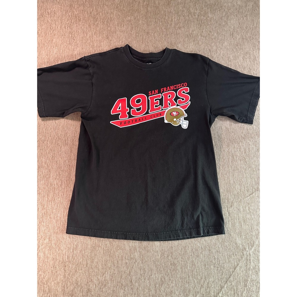 Reebok San Francisco 49ers Football Club T-Shirt Mens Medium Black NFL Graphic